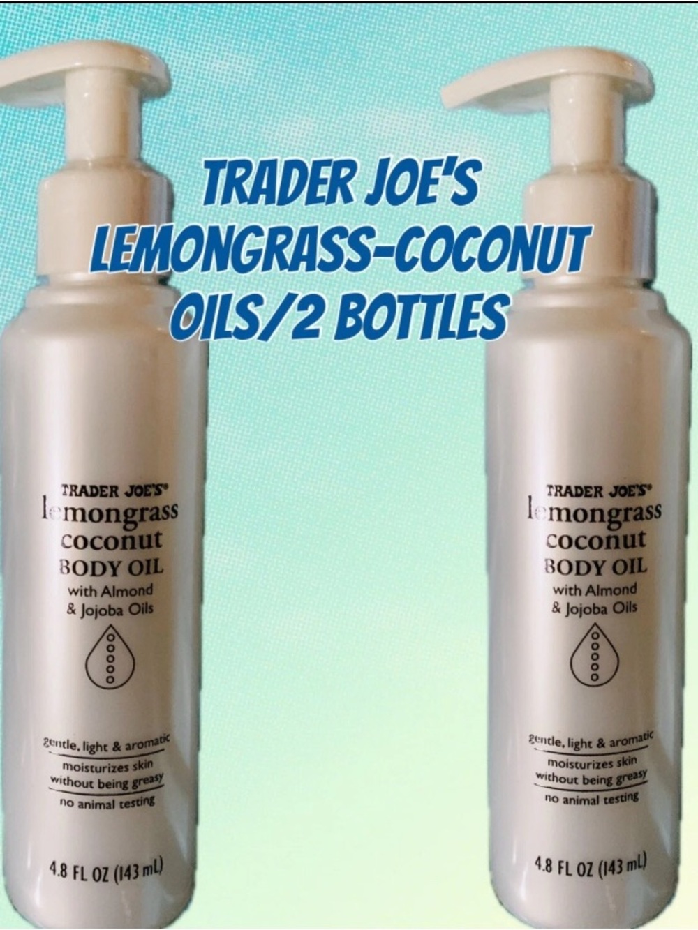 Lemongrass Coconut Body Oil - White 2-Bottles